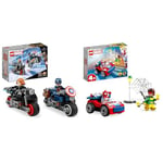 LEGO 76260 Marvel Black Widow and Captain America's Motorcycles, Avengers Age of Ultron Set with 2 Motorcycle Toys & 10789 Marvel Spider-Man's Car and Doc Ock Set