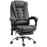 Vinsetto Fauteuil de Bureau massant Chauffant Fauteuil Bureau Ergonomique Hauteur réglable Dossier inclinable Toile de Microfibre Gris foncé