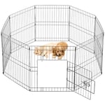 Yaheetech Parc pour Chien 8 Panneaux Cage pour Chiens Enclos Pliant Clôture Grille Chenil pour Chien en Métal Extérieur Interieur 61 x 52cm