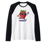 Cool Strawberry Costume with funny Shoes and Arms Raglan Baseball Tee