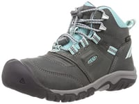 KEEN Unisex Kid's Ridge Flex Mid Waterproof Hiking Boot, Grey Blue Tint, 9 UK Child