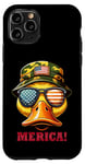 Coque pour iPhone 11 Pro Canard jaune 4 juillet Drapeau USA Papa Amérique Père Amérique Hommes Garçons