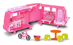 BABY born Minis Camping-car avec Jasmin 906095 - Poupée de 7 cm avec des accessoires exclusifs et 1 corps mobile pour un jeu réaliste - Convient aux enfants de 3 ans+