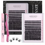 Cluster Eyelash Extensions Kit, DIY Lashes Extension Kit with Lash Bond & Seal