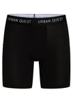 URBAN QUEST Men's 3-Pack Long Leg Bamboo Tights Black Underwear, M