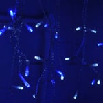 Icicle Christmas Fairy Lights Waterproof Outdoor/Indoor use. Blue&White 300 LED 6M Wide 80 Drops Plus a Massive 10M Lead Cable, 8 Modes, Low Safe Voltage White Cable (Blue&White, 300LED 6M)