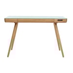 Miliboo Bureau connecté multimédia avec tiroir en Verre et Bois Clair L120 cm Clever