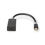 Nedis Câble Mini DisplayPort - DisplayPort 1.4 - Mini DisplayPort Mâle - Sortie HDMI™ - 48 Gbps - Plaqué Or - 0,20 M - Rond - Anthracite