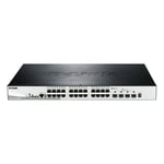 D-Link DGS 1510-28XMP - Commutateur - C3 - intelligent - 24 x 10/100/1000 (PoE+) + 4 x 10 Gigabit SFP+ - de bureau, Montable sur rack - PoE+ (370 W)