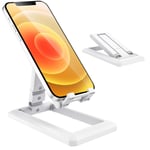 Losvick Phone Stand, Adjustable Foldable Phone Holder, Tablet Universal PC Lightweight Dock Compatible with iPhone 12, 12 Pro, 11 Pro, XR, X, 8, iPad, Huawei, Galaxy S20, S10 and more Devices- White