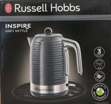RUSSELL HOBBS Inspire Jug Kettle Fast Boil 1.7L 3KW Limescale Filter 24363 GREY