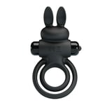 Double Disc Black Rabbit 10 Function Vibrating Cock Ring