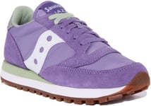 Saucony Jazz Original Lace Up 80s Retro Mesh Trainers Purple Womens Size 3 - 8