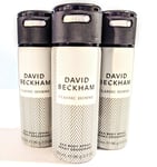 3x David Beckham Homme Deodorant Spray for men, 150ml