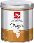 Illy Ground Coffee, Luxury Arabica Coffee Selection, Ethiopia, Pack of 12 X 125