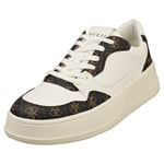 Guess Fm7capfal12 Mens White Brown Casual Trainers - 8 UK