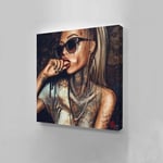 Picture Prints Graffiti Street Wall Art Abstract Modern African Women Portrait Decor For Living Room Home Decor (Size (Inch) : 50x50cm)