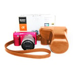 Sony NEX-F3 Bekvämt läder kamera skydd - Ljus brun