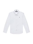 Tommy Hilfiger Boy's Solid Stretch Poplin Shirt L/S Casual, White, 24 Months