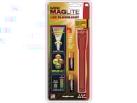 Maglite Mini 2AA LED Flashlight with Holster (Red, Clamshell)