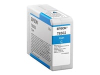 Epson T850200 - 80 ml - haute capacité - cyan - original - cartouche d'encre - pour SureColor P800, P800 Designer Edition, SC-P800