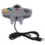 Usb Filaire Contrôleur Joystick Manette Pour Jeux Console N64 Nintendo 64 Gris