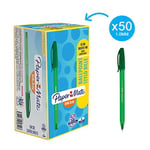 Paper Mate InkJoy 100 CAP Ball Pen with 1.0 mm Medium Tip, Green, Pack of 50