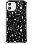 Witchy Patterns: Magical Items - Black/White Black Impact Impact Phone Case for iPhone 12 Mini | Protective Dual Layer Bumper TPU Silicone Cover Pattern Printed | Magical Sorcery Pattern Design Draw