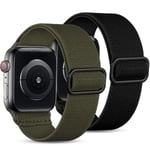 2-pack armband kompatibelt med Apple Watch armband 45mm 44mm 42mm, Ögla för iWatch SE Ultra Series 8 7 6 5 4 3 2 1, Svart/Grön