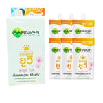 6x7ml Garnier Skin Naturals Sakura Bright Super UV SPF50+ PA++++ Sunscreen