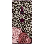 Sony Xperia XZ3 Transparent Mobilskal Leopardrosor