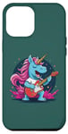 Coque pour iPhone 12 Pro Max Blue Unicorn Guitare Musique Rock & Roll Stars Rétro Vintage