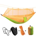 280 * 150CM Hammock with Mosquito Net Ultralight Parachute Cloth Outdoor Camping Aerial Tent Swing,A,250 * 150CM