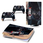 Kit De Autocollants Skin Decal Pour Console De Jeu Ps5 Ps5 Master Crise 2 3 Version Remake Resident Evil 3, Version Cd-Rom T1235