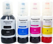 Non-OEM Ink for Epson EcoTank ET-2810  Inkjet Printer  x 4 Bottles