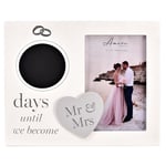 AMORE Wedding Countdown Photo Frame with Chalk - MDF - Days until we become Mr & Mrs