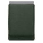 WOOLNUT Skinn-Etui for MacBook 15-tommer - Grønn