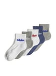 Boys, adidas Sportswear Kids 5 Pack Linear Ankle Socks - Multi, White, Size M