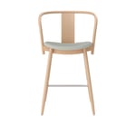 Massproductions - Icha Bar Chair - H 650, Natural Beech, Fabric C+, Kvadrat - Vidar 3 0353 - Natur - Träfärgad - Barstolar - Trä