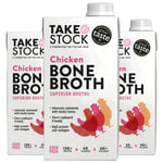 Chicken Bone Broth by Take Stock | Antibiotic-Free, Non-GMO, Hormone-Free | High Collagen & Protein | Low Calorie & Fat | Keto, Paleo, Intermittent Fasting | Free From Gluten, Dairy, Yeast | 3 x 500ml