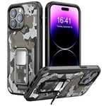 MYBAT – Coque de téléphone Pro Stealth Series pour iPhone 14 Pro Max avec Support magnétique de Voiture de 6,7", Protection Robuste de qualité Militaire Contre Les Chutes (Camouflage Noir)