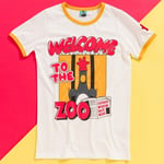 Official Wallace and Gromit Feathers Welcome To The Zoo Orange Ringer T-Shirt