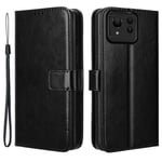SKALO Asus Zenfone 11 Ultra 5G Crazy Horse Plånbok PU Läder - Svart Svart