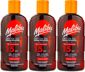 Malibu Dry Oil Gel SPF15 200ml l Sunscreen l Skin Protection X 3