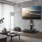 Universal Corner Floor Rolling TV Stand Mount Media Shelf for 32-70 Inch Flat TV