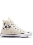 Converse Junior Girls Festival High Tops Trainers - Off White, Off White, Size 5.5 Older