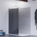 Cuisibane - Paroi de douche miroir effet fumé 120 cm psyche - Verre 8 mm securit