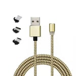 Magnetic Micro Usb Cable Fast Charging For Type C Ios Magnet Gold 1m