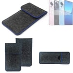 Protective cover for Xiaomi 13 Lite dark gray blue edge Filz Sleeve Bag Pouch