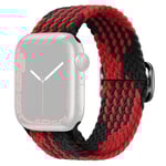 SKALO Flätat tygarmband Apple Watch Ultra 2 49mm - Röd-Svart